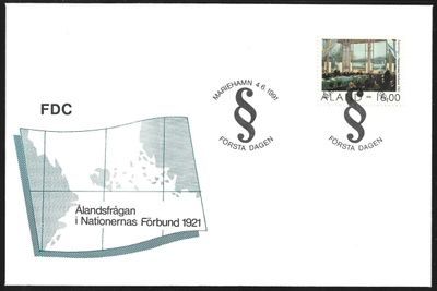 FDC Åland 1991 Itsehallinto 70 vuotta  LaPe ÅL 053