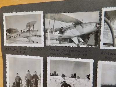 VANHA Valokuva-Albumi Sotalentäjä Lentokoneet ym 1930-l