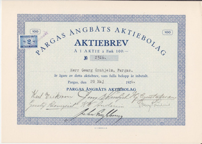 OKK 1926 Laivayhtiö Pargas Ångbåts Ab, Parainen