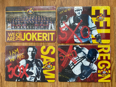Jokerit palapeli x 4 Tolvanen Regin Lepistö Joukkuekuva