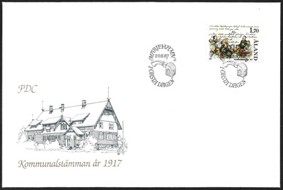 FDC Åland 1987 Kunnankokous v 1917  LaPe ÅL 025
