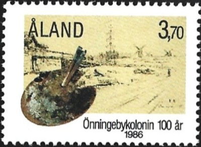 Åland 1986 Önningebyn taiteilijasiirtola 100 v  ** LaPe 019