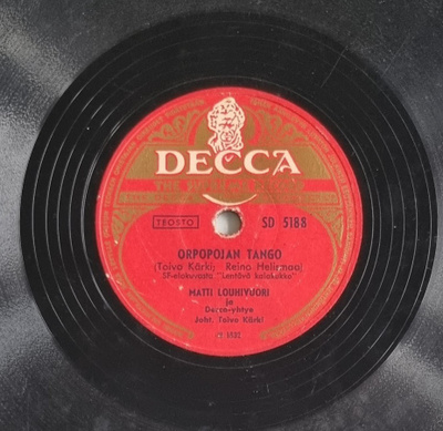 Savikiekko 1952 - Matti Louhivuori - Decca SD 5188