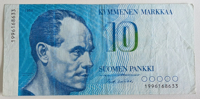 10 Markkaa 1986 Korvaava 1996168633