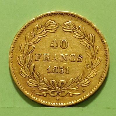 Ranska, 40 Francs 1831 kulta raha, Louis Philippe 1.