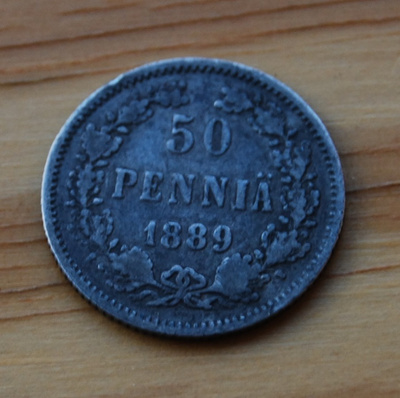 Suomi, 50 penniä 1889, Hopeaa, Aleksanteri III