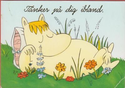 Muumi  kortti - Tänker på dig ibland