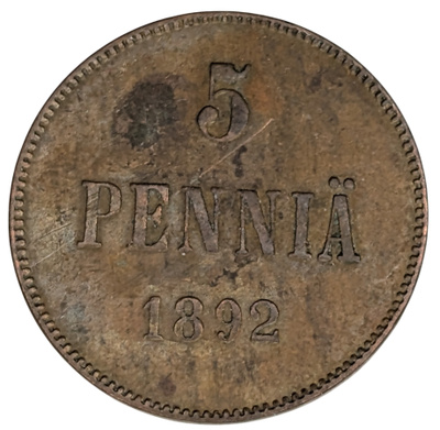 5 Penniä 1892