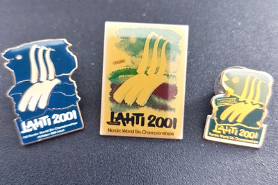 Lahti 2001 MM-hiihtojen virallisia pinssejä (3 kpl)