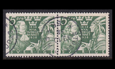Ruotsi 245DB o New Sweden 5 öre vihkopari (1938)