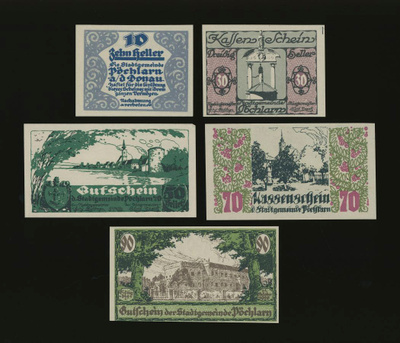 Itävalta 10, 30, 50, 70, 90 Heller, Pöchlarn 1920