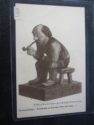 Albin Kaasisen puukääpiökansa. Postikortti