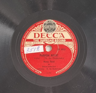 Savikiekko 1948 - Henry Theel - Decca SD 5012
