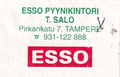Tampere, ESSO Pyynikintori T. Salo  2/7