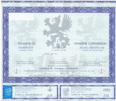 OKK 1989 Kymmene Oy, spec Helsinki (UPM)