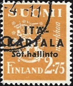 1941 I-K Musta lp 2,75 mk leimattu normaali A LaPe I-K 4 I