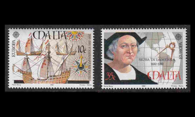 Malta 885-6 ** Europa Amerikan löytäminen (1992)