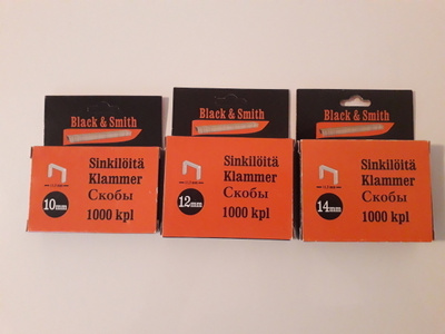 Nitojan niittejä, 3 pakettia (10, 12 ja 14mm).