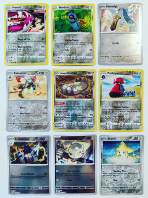 Pokemon Reverse Holo kortteja 9kpl