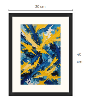 Uusi abstrakti Art Print paspis & kehys 30 cm x 40 cm