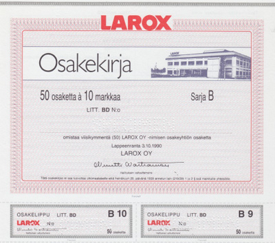 OKK 1990 Larox Oy spec pörssi, Lappeenranta