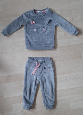 Lasten harmaat housut paita 86 cm pupu kani jänis BABY
