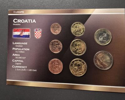 Kroatian eurokolikot 1 cent - 2 euro, 8kpl