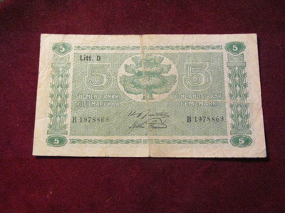 5 markkaa 1939 Litt. D  vl II