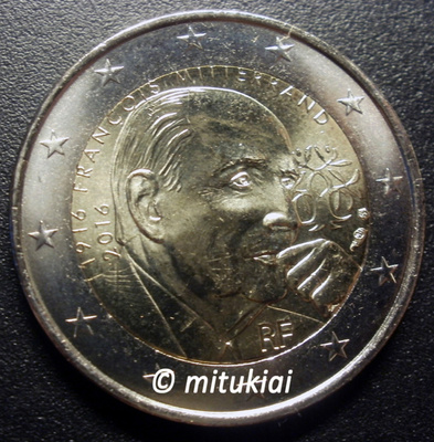 Ranska 2 € 2016 juhla Mitterrand, UNC