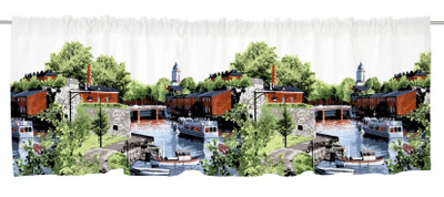 Vallila kappaverho 60x250cm, Suomenlinna, väri green, uusi