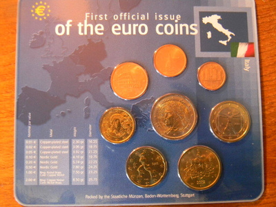 Italia unc Rahasarja "1. vierallinen eurokolikoiden"