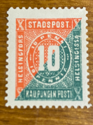 HELSINGIN KAUPUNGIN POSTIMERKKI 1881 L4C**