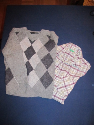 Salmiakki kuviollinen NEULE + paita koko 122-128 !