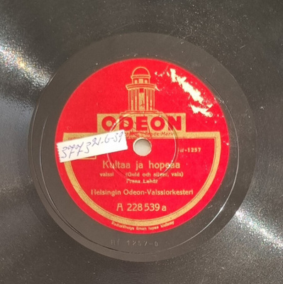 Savikiekko 1939 - Helsingin Odeon valssiork - Odeon A 228539