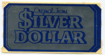 Retro - Vanha tarra 1970-luv - Original Jeans Silver Dollar