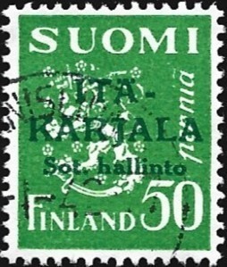 1941 I-K Vihreä lp 50 p leimattu normaali A LaPe I-K 8 I