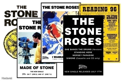 STONE ROSES -- julistesetti A4 x 5 (mm. UPEA lahja !!!) #3