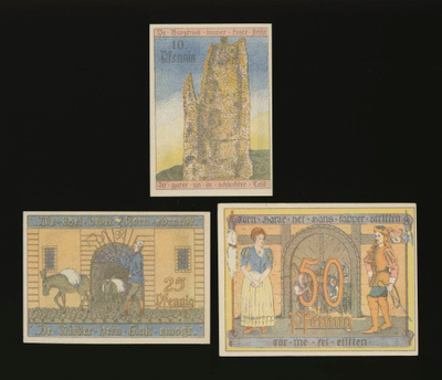 Saksa Notgeld 10, 25, 50 Pfg, Osterode 1922