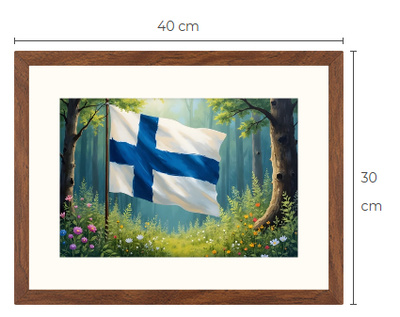 Uusi Suomen lippu Limited Edition taulu 30 cm x 40 cm