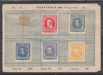 Venezuela 1911, UPEA SARJA ( yksi puuttuu)