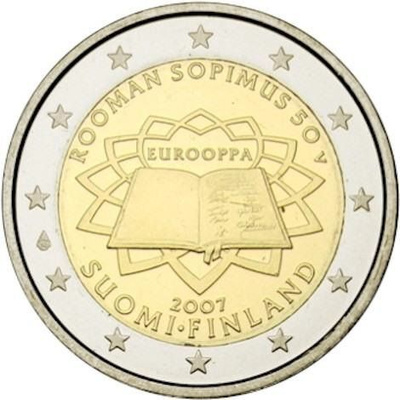 Suomi 2007 2 € Rooman sopimus UNC
