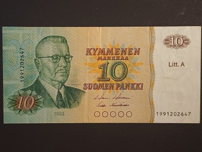 SUOMI 10 mk.1980   Litt. A  KORVAAVA. katso .kuvaus.