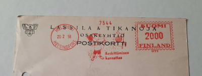 Kuva/firmaleima, Keskittäminen kannattaa,.Helsinki 20.2.58