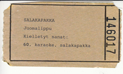 salakapakka juomalippu   KL 10