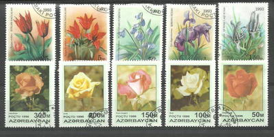 KUKAT Ruusut kukka-aihe 2 sarjaa AZERBAIDZAN 1993 & 96