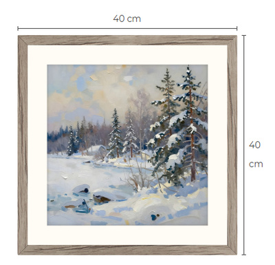 Uusi uniikki Talvimaisema art print taulu 40 cm x 40 cm