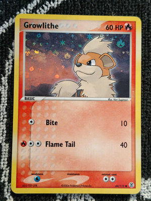 Growlithe 64/112 Reverse Holo with swirl
