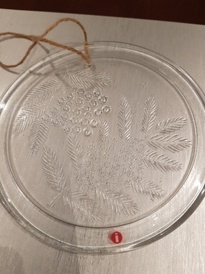 Iittala Seinälautanen / Lasitaulu / Lasilautanen  - Pihlaja