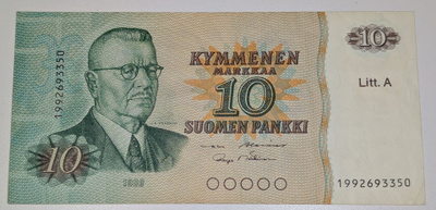 10 Markkaa 1980 Litt. A Korvaava 1992693350