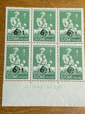 TUB 1947 6MK+1MK NUMERO KUUSILO**